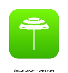 Beach umbrella icon digital green for any design isolated on white vector illustration