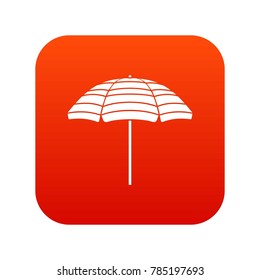 Beach umbrella icon digital red for any design isolated on white vector illustration