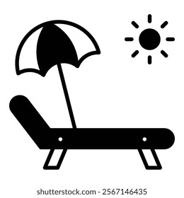 Beach Umbrella Icon Element For Design