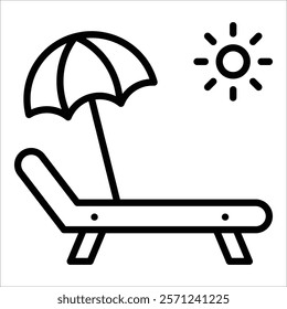 Beach Umbrella Icon Element For Design