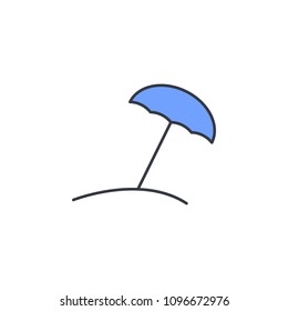 Beach umbrella icon. Element of web icon with one color for mobile concept and web apps. Thin line Beach umbrella icon can be used for web and mobile. Premium icon on white background
