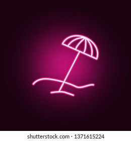 Beach umbrella icon. Elements of Web in neon style icons. Simple icon for websites, web design, mobile app, info graphics