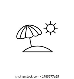 Sonnenschirm-Symbol auf schwarz-weißem Hintergrund 