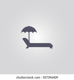 beach umbrella icon. flat design