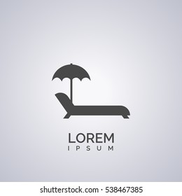 beach umbrella icon. flat design