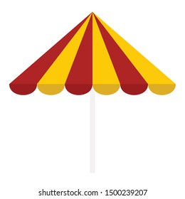 Beach umbrella icon. Flat illustration of beach umbrella vector icon for web design