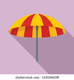 Beach umbrella icon. Flat illustration of beach umbrella vector icon for web design