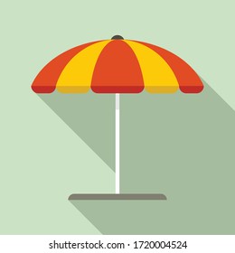 Beach umbrella icon. Flat illustration of beach umbrella vector icon for web design