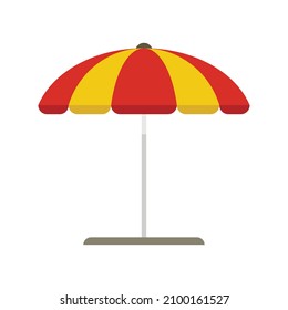 Beach umbrella icon. Flat illustration of beach umbrella vector icon isolated on white background
