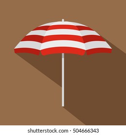 Beach umbrella icon. Flat illustration of beach umbrella vector icon for web