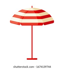 Beach umbrella icon in flat style isolated on white background. Vector illustration. Summer vacation consept.