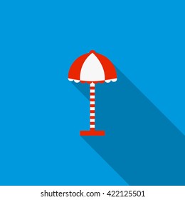 Beach umbrella icon, flat style