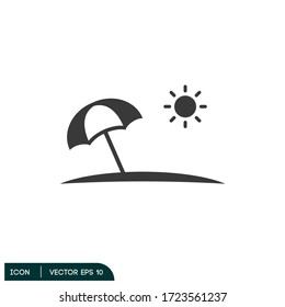 beach umbrella icon illustration vector design element eps 10