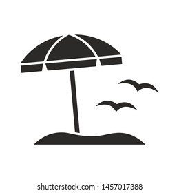 Beach umbrella icon isolated on white background