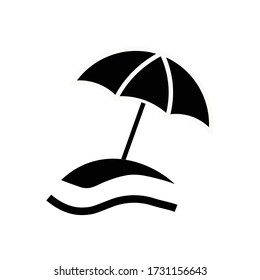 Beach umbrella icon isolated on a white background, sunbed and umbrella, sea, icon for vacationers, vector.