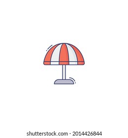 beach umbrella Icon Isolated On White Background