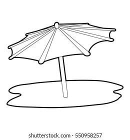 Beach umbrella icon. Isometric 3d illustration of beach umbrella vector icon for web