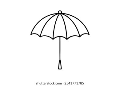 Beach umbrella icon line art vector illustration design outline