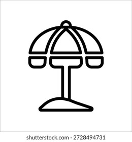Icono de paraguas de playa, gráficos de Vector de línea