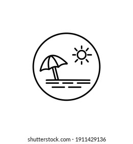 beach umbrella icon or logo isolated sign symbol vector illustration - high quality black style vector icons