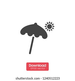 Beach umbrella icon on the background