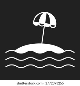 Beach umbrella icon on the background