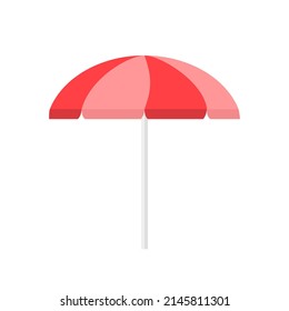 Beach umbrella icon on white background.