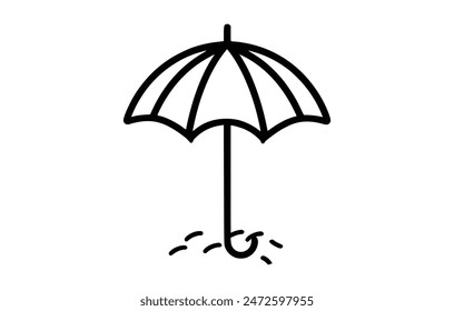 Beach umbrella icon on white background