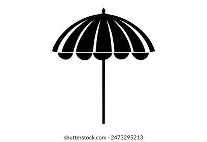 Beach umbrella icon on white background