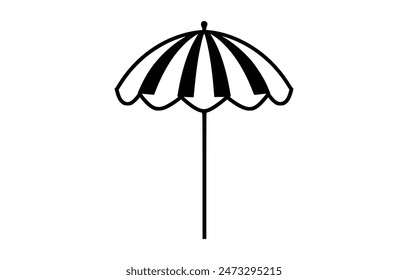 Beach umbrella icon on white background