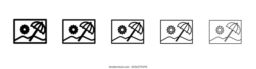 Icono de paraguas de playa ilustración simple aislado