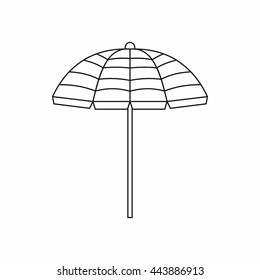 Beach umbrella icon in outline style isolated on white background