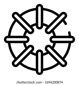 Beach umbrella icon. Outline beach umbrella vector icon for web design isolated on white background