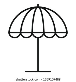 Beach umbrella icon. Outline beach umbrella vector icon for web design isolated on white background