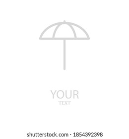 beach umbrella icon, outline vector illustration.