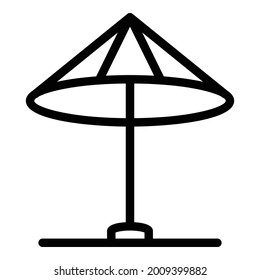 Beach umbrella icon outline vector. Sea sun parasol. Summer holiday umbrella