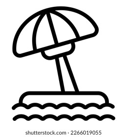 Beach umbrella icon outline vector. Summer camp. Water sea
