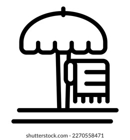 Beach umbrella icon outline vector. Sea city. Map zagreb