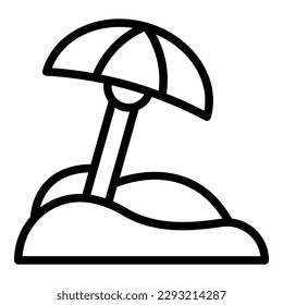 Beach umbrella icon outline vector. Safety water. Lifeguard ocean