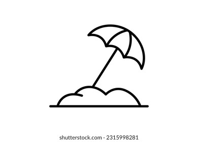 Beach umbrella icon. icon related to summer, beach. Line icon style design. Simple vector design editable