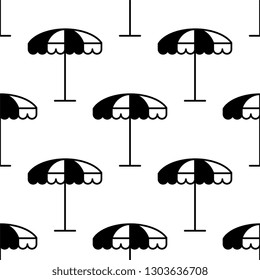 Beach Umbrella Icon Seamless Pattern Vector Art Illustration