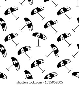 Beach Umbrella Icon Seamless Pattern Vector Art Illustration