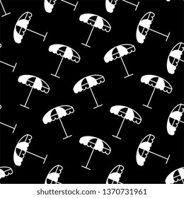 Beach Umbrella Icon Seamless Pattern Vector Art Illustration