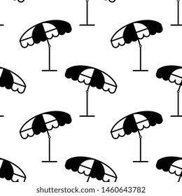 Beach Umbrella Icon Seamless Pattern Vector Art Illustration