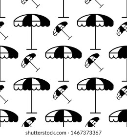 Beach Umbrella Icon Seamless Pattern Vector Art Illustration