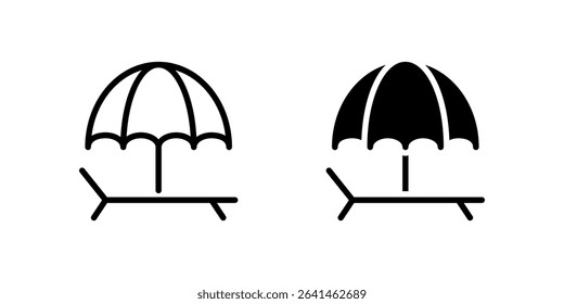 Beach Umbrella Icon Set suitable for beach themed illustrations.