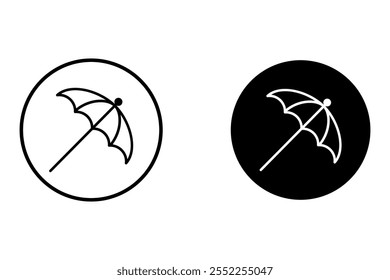 beach umbrella icon set vector design template on white background