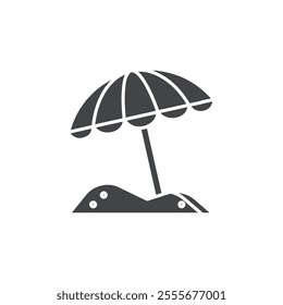 beach umbrella icon set vector art