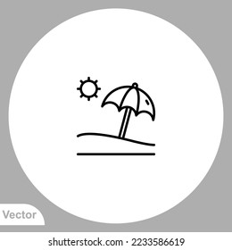Beach umbrella icon sign vector,Symbol, logo illustration for web and mobile
