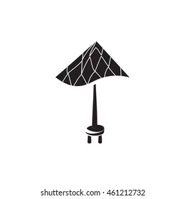 Beach umbrella icon in simple style on a white background
